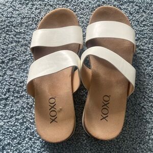 White slide sandals